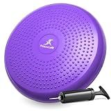 ProsourceFit Core Balance Disc Trainer, 14" Diameter with Pump for Improving Posture, Fitness, Stability, Purple