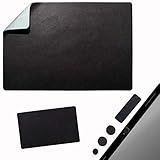 Mouse Pad Adhesive Bottom - Sticks to Any Surface - Portable - Webcam Covers and Screen Cleaner Included (Blank Black)