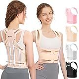 Fit Geno Back Brace Posture Corrector for Men & Women: Shoulder Straightener Adjustable Full Back Support Pain Relief - Scoliosis Hunchback Spine Corrector (Medium/Large)