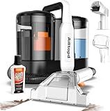 Upholstery Cleaner Machine, Portable Carpet & 15Kpa Upholstery Spot Cleaner Machine, Deep Stain Cleaning for Carpet, Pets, Stairs, Car Seat, Couch, with Dual Size BrushHead and Cleaning Solutions