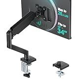 WALI Single Monitor Mount for 13-34 inch Screens, Adjustable Gas Spring Single Monitors Arm, Regular Screen up to 32 inch, 26.4lbs, Computer Monitor Stand for Desk, VESA 75/100mm (GSMP001N), Black