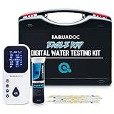 Eagle Ray Digital Water Testing Kit for Spa & Pool - Digital Hot Tub Water Tester by AquaDoc with Analyzer & Hot Tub Test Strips for Chlorine, Bromine, Total Hardness, pH and More