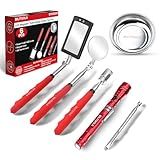 BILITOOLS 6 Piece Telescoping Magnetic Pickup Tool Set, Extendable Mechanic Magnet Retrieval Tool Set Ideal Father's Day Gifts Gift for Men Dad Husband & Brother