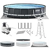 INTEX 26333EH Ultra XTR Deluxe Above Ground Swimming Pool Set: 20ft x 48in – Includes 2100 GPH Cartridge Sand Filter Pump – SuperTough Puncture Resistant – Rust Resistant – Easy to Assemble