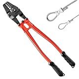 VEVOR Hand Swager Crimper 24 Inch,Swaging Tool 5 Cavity 1/16" 3/32" 1/8" 5/32" 3/16",Hand Cimping Tool for Copper Aluminum Oval Sleeves and Stop Sleeves,Wire Rope Crimping Tool Swage Tool Long Hand