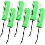 6 Pieces Mini Pocket Pry Bar Green Pocket Bar with Clip Set 4.5 Inch Length Mini Pry Tool for Home Office Car Repair Gadgets Mechanics Electricians Technicians (Green)