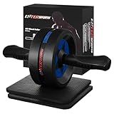 EnterSports Ab Roller Wheel for Abs Workout - Abdominal Exercise Equipment with 2 Knee Pads for Home Gym, Core Strength Training, Fitness Equipment for Men & Women (Blue)