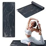 Gaiam Dry-Grip Yoga Mat - 5mm Thick Non-Slip Exercise & Fitness Mat for Standard or Hot Yoga, Pilates and Floor Workouts - Cushioned Support, Non-Slip Coat - 68 x 24 Inches - Marbled