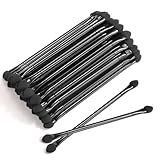 JOCEMY 30 PCS Professional Disposable Dual Side Sponge Eyeshadow Brush, Double Head Eye shadow Brushes Makeup Applicator Cosmetic Tools(Length: 12 cm, Round Handle, Black)