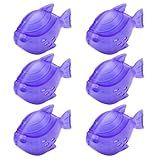 Funmit Humidifier Cleaning Fish, 6 Pack Humidifier Cleaner for Humidifiers and Fish Tanks, Purifies Water, Prevents Hard Water Build-Up, Reduces Scale, Purple
