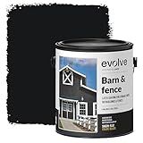 EVOLVE Barn & Fence: Swift Shield High Durability and Scratch-Resistant Paint for Storage Sheds, Outbuildings, and Fences (1 Gallon, Black)