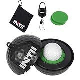 INTII Portable Golf Ball Cleaner More Lightweight, Home Golf Ball Washer for Bag & Cart, with Replaceable Sponges, Clip-On Design, Premium Golf Accessories Gift, Black