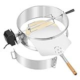 only fire Stainless Steel Multi-Purpose Rotisserie and Pizza Combo Kit for Weber 18" and Other Similar Kettle Grills - Include Pizza Peel and Pizza Stone