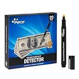 Perco Counterfeit Money Detector Pen (20 Pack) - Easy to Use and Reliable Universal Currency Fake Bill Checker for Personal & Commercial Use - Ensures Authenticity & Prevents Fraud