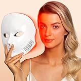 NEWKEY 4D LED Red Face Mask Light Therapy Women MOM wife GIFT, 630nm Red Light Therapy for Face Wrinkle, 465nm Blue Light Therapy Mask for Acne, Real 150LEDs,450 LED Chips, 10 Min auto Off,Plug in