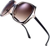 The Fresh Women's Square Jackie O Hybrid Butterfly Fashion Sunglasses - Exquisite Packaging (727704-Crystal brown/Black paint, Gradient Brown)