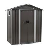 JY QAQA 5x3 FT Metal Outdoor Garden Storage Shed,Waterproof Metal Garden Sheds with Window and Lockable Double Door,Weather Resistant Steel Tool Storage House Shed forPatio,Lawn