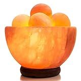 UMAID Himalayan Salt Lamp Bowl with 6 Massage Balls, Mothers Day Gifts for Mom, Dimmable Pink Rock Salt Lamp Light, Unique Home Decor for Bedroom, Spa Relaxation & Meditation