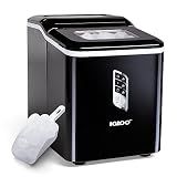 Igloo Handled Portable Ice Maker with Scoop - Ice Maker with LED Control Panel & 1 Quart Water Tank - Ice Cube Maker Produces 26 Lbs. of Ice in 24 Hours with 9 Large or Small Cubes In 7 Minutes- Black