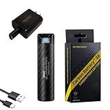 EdisonBright Nitecore Carbon Battery 6K kit headlamp runtime Extender heaband for NU40, NU43, NU45,NU50, HC65 UHE with EBR Charging Adapter