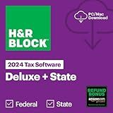 (Old Version) H&R Block Tax Software Deluxe + State 2024 with Refund Bonus Offer (Amazon Exclusive) Win/Mac [PC/Mac Online Code]