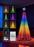 AHAWILL 6FT Christmas Cone Tree,Outdoor RGB LED Lights
