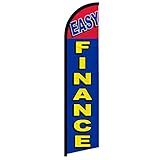 Infinity Republic - Easy Finance Windless Full Sleeve Banner Swooper Flag - Perfect for Businesses, Dealerships, Loan Offices, Car Lots etc!