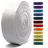 2" & 1.5'' & 1" Cotton Webbing - 5 Yards - 50+ Colors -%100 Natural Cotton - Turkish Woven - Heavy Duty 1 Inch 1.5 Inch 2 Inch Canvas Webbing for Sewing Straps Bags Climbing Indoors Craft DIY 116055…