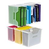 IRIS USA 6-Pack Medium Desktop File Box with Open Lid, Clear