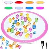 IMAGE 19.6" RGB LED Light Box for Tracing - 8 Colors, 3 Brightness Levels Light Table for Creative Exploration Drawing, Animation, Stenciling & Preschool Learning for Kids Art