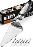 Orblue Pie Server, Essential Kitchen Tool, Serrated on Both Sides, Great for Right or Left Handed Chef, Stainless Steel Flatware, Cake Cutter, Black
