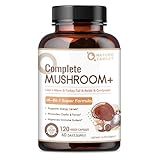 NATURE TARGET Mushroom Supplement, Mushroom Complex with Lion's Mane, Turkey Tail, Reishi, Cordyceps, Shiitake, 14-in-1 Mushrooms for Memory and Focus, 120 Capsules