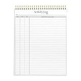 Better Office Products Activity Log Notepad, 8.5" x 11", Planning Note Pad, 50 Sheets, Double-Wire Spiral, Daily Time Tracking Productivity Checklist Organizer,(1 Pack)