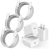 10FT iPhone Charger, iPhone 14 Fast Charging Block, Long 10Feet Fast Apple Charger USB C to Lightning Cable & 3Pack Type C Wall Charger Block for iPhone 14/14 Pro Max/14 Plus/13/13 Mini/12/11/X/XR/SE