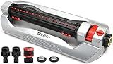 Eden 96216 Heavy Duty Turbo Oscillating Sprinkler, Covers Up to 4,900 sq. ft., 20 Precision Nozzles, Aluminum Base, Flow and Width Control, Adjustable Range, Quick Connects, Filters