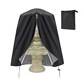 Apipi 40" D x 50" H Fountain Cover - Weatherproof Garden Fountain Statue Protective Cover with Zipper & Drawstring, 420D Oxford Cloth for Winter Outdoor Patio Garden