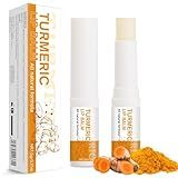 MUREND 2PCS Turmeric Lip Balm for Smokers Dark Lip Treatment with Turmeric oil, Help Fade Lip, Lip Exfoliator, Long-Lasting Natural Balm Moisturize & Nourish Dry, Cracked, Dull, Reduce Fine Lines Lip