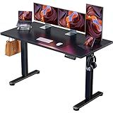 ErGear Height Adjustable Electric Standing Desk, 55 x 28 Inches Sit Stand up Desk, Large Memory Computer Home Office Desk with Two-Piece Desktop (Black)