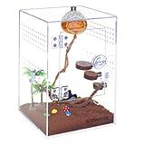 SORWATEE Spider Terrarium Kit, Jumping Spider Enclosure with Hideout, Rope Bridge, Ledge Ladder, Micro Habitat Terrarium for Small Tree Dwelling Reptiles, Arboreal Tarantula Enclosure (6x6x9 Inches)