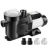 Leomru 2.5 HP Pool Pump 8880 GPH Self Priming in/Above Ground Swimming Pool Pump 110V Single Speed Pumps with Strainer Basket 4Pcs Connectors