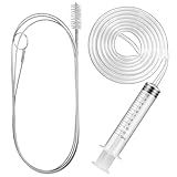 Gisafai 3 Pcs 36'' Refrigerator Cleaning Kit with 12 ml Syringe Compatible with Water Line for 1.5m Flexible Refrigerator Scrub Brush Flexible Feeding Tube Brush for Ice Maker Dispenser