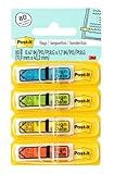 Post-it Message Flags, Sign and Date, 30/Dispenser, 4 Dispensers/Pack, .47 in Wide, Assorted Colors (684-SD)