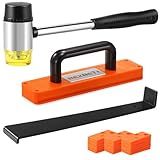 REXBETI Laminate Wood Flooring Installation Kit, LVP Installation Kit, Vinyl Flooring Tools - Tapping Block with Handle, Pull Bar, Double-Faced Mallet and Spacers