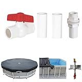 SIHAIAN Pool Drainage Outlet Kit, Open a Third Drain at The Bottom of The Pool with SIHAIAN Drainage Pipe Kit, Drain The Accumulated Water from The Pool Cover