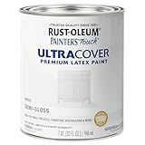 Rust-Oleum 1993502 Painter's Touch Ultra Cover Multi-Purpose Brush-On Paint, 1 Quart, Semi-Gloss White
