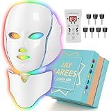 Red-Light-Therapy-for-Face, 7-1 Colors Led Face Mask Light Therapy, Facial Skin Care Mask, Birthday, Christmas, Mothers Day, Valentines Day Gifts for Her Women Mom Best Friend Wife Teacher (White)