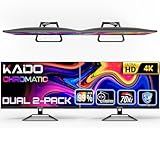 Kado Dual Monitor Setup - 2-Pack 27" 4K UHD Computer Monitor 3840x2160 70Hz VESA Mount HDMI DisplayPort Office Gaming Hybrid Built-in Speakers (U27X Dual Series)