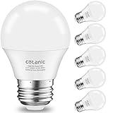 Cotanic A15 LED Bulb, Ceiling Fan Bulbs 6W (60W Equivalent),4000K Natural Daylight,E26 Standrad Base Light,600lm,CRI 80+ LED Globe Shape Bulb,Non-Dimmable,6 Packs