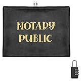Spakon 1 Pcs Notary Bag with Lock, 13 x 10.6 Inches Heavy Duty Notary Supply Bag for All Journal, Stamp, Document, Embosser, Ink Pad and Valuables Storage, Black