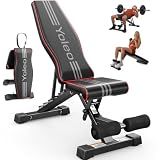 YOLEO Adjustable Weight Bench, ASTM-Certified 827LBS, 98% Pre-Assembled
